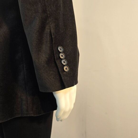 Alfani Exclusively For Macy's Velvet Velour Blazer Brown Cotton Mens Size 44R - Picture 6 of 13